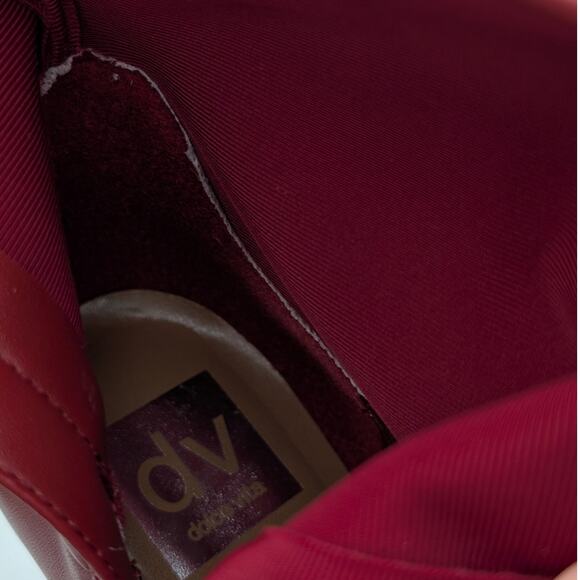 DV Dolce Vita Gavani Ankle Heel Boots Side Zip Women's Red Size US7 EU38 - Picture 11 of 16